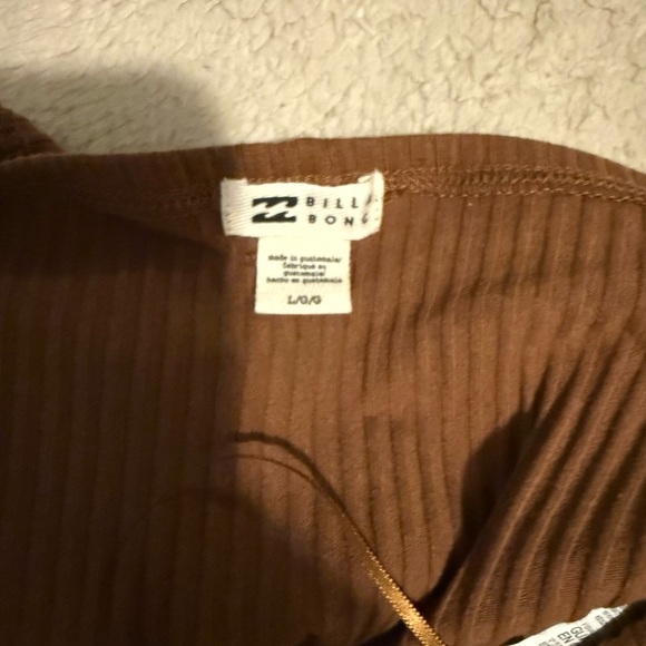 Billabong Women's Tan Ribbed Crop Top size large - Picture 6 of 7